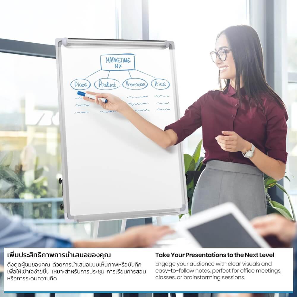 กระดานฟลิปชาร์ท กระดานไวท์บอร์ด 3 ขา MEDILA รุ่น WB04-100-70-WH ขนาด 100*70_9